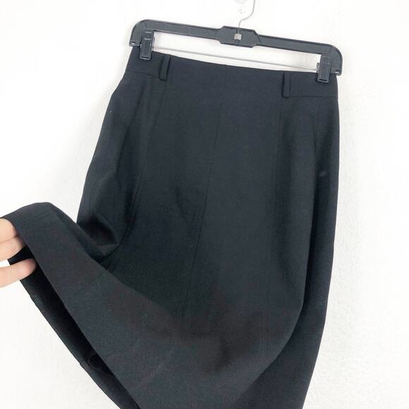 Akris Punto Stretch Virgin Wool Crepe Pencil Skirt Size 4 Black Work Wear - Picture 10 of 13